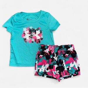 Under Armour Kids Teal and Pink Matching Set